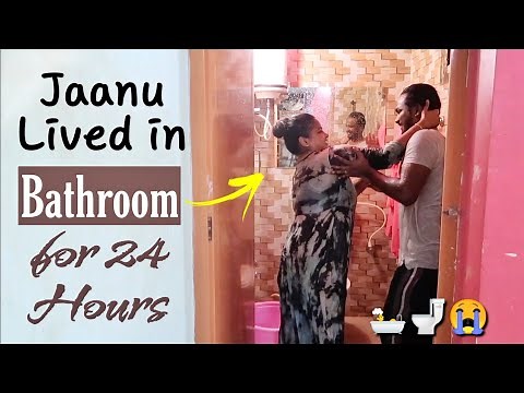 Living in Bathroom for 24 hours Challenge ( Dont try it ) Girlfriend Edition
