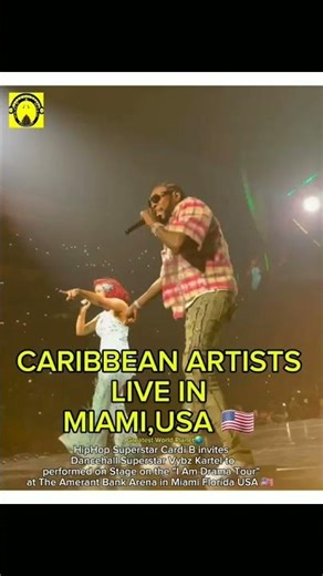 CARIBBEAN ARTISTS CARDI B AND VYBZ KARTEL FIRST LIVE PERFORMANCE IN MIAMI,USA 🇺🇸
