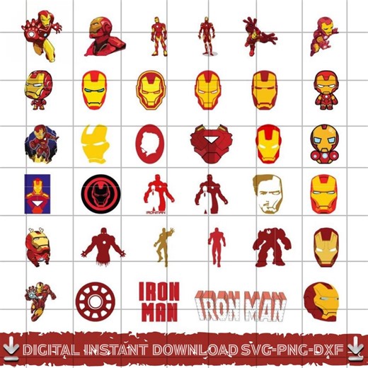 Iron Man Face Svg Bundle- PNG-SVG-DXF - Etsy