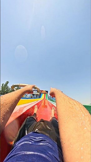 3-Guy Slide Train & Upside Down Madness! 🚂🙃💥 #Waterslide #Shorts #POV #Viral