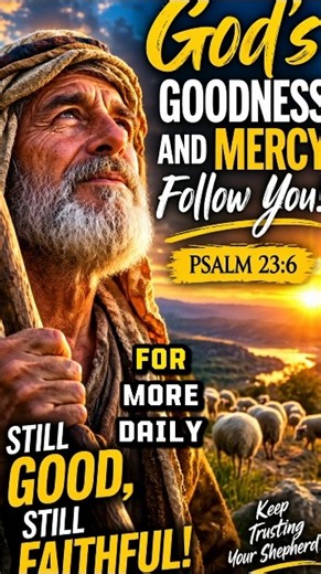 Psalm 23:6 — God’s Goodness and Mercy Will Follow You All Your Life 🙏