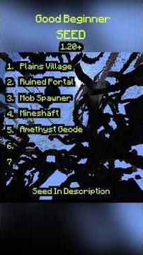 Really Good Beginner Seed for Minecraft 1.20+