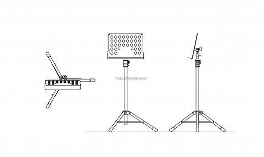 Music Stand, Autocad Block - Free CAD Drawings