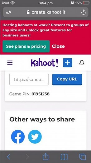 Kahoot ends in 3 days make sure to join the kahoot game and enter the pin