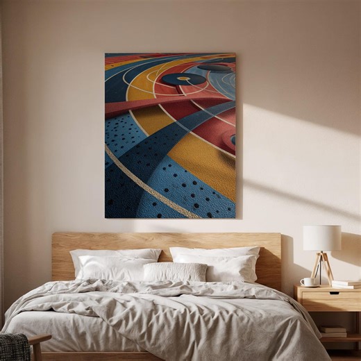 Abstract Vinyl Record Canvas Wall Art, Retro Music Canvas Decor, Colorful Geometric Turntable Artwork, Modern Music Lover Wall Decor - Etsy