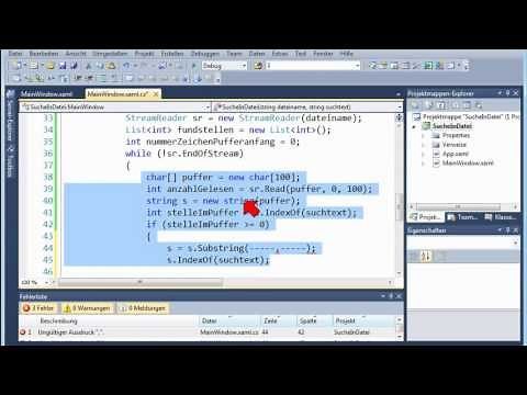 07B.2 Text in großer Datei suchen; Streams; Teil 1