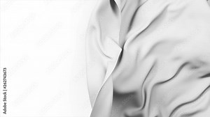 White Cloth Moving Away Waving and Opening Background. Abstract Fabric Transition 3d Animation with Alpha Mask Green Screen. 4k Ultra HD 3840x2160