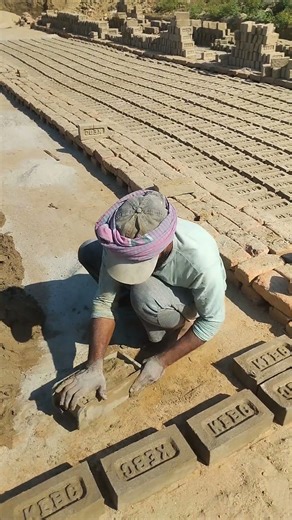 Brick: Making Bricks using soil/clay (The person started again in new session) #brick