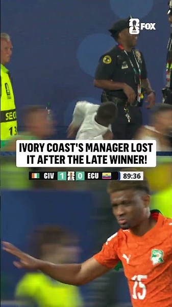 Emerse Faé’s celebration says it all 🇨🇮 Almost jumped out of the frame after Ivory Coast scored