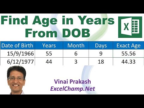 Find Age in Years From Date of Birth With Excel