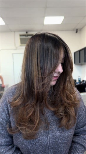 Dark dye to subtle brunette 🤎 #hairtok #fyp #riversidehairstylist #hairinspo #layeredhaircut