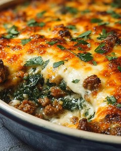 Ground Beef & Spinach Casserole Ingredients: 2 tablespoons olive oil 1 pound ground beef 1 small onion, diced 2 cloves garlic, minced 1 teaspoon salt ...... Full Recipe in Coʍmеոτ 💬 | Yay Daily Recipes