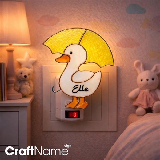 Custom Duck Stained Glass Night Light, Handmade Wall Light for Bedroom Decor, Gift for Kids - Etsy