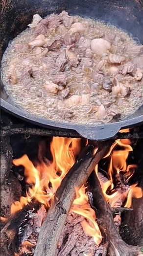 🔥 Cooking Meat in a Cast Iron Pot | Open Fire #food