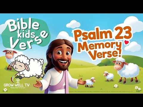 Psalm 23 Memory Verse For Kids | The Lord Is My Shepherd | Kids Bible Verse || Grow Well Kids TV