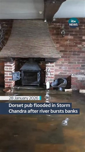 A Dorset pub has been flooded in Storm Chandra after a river burst its banks. The Woolpack in Sopley, near Christchurch dates back to 1783 but its current owners say they fear extreme weather will keep impacting business and they worry about the future. | ITV News Meridian