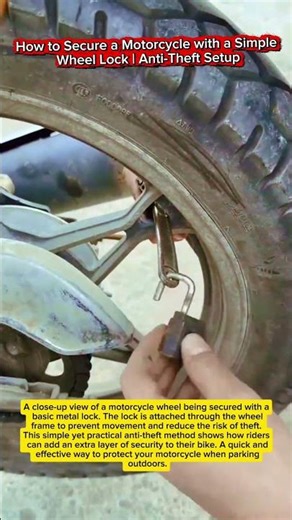 How to Secure a Motorcycle with a Simple Wheel Lock | Anti-Theft Setup