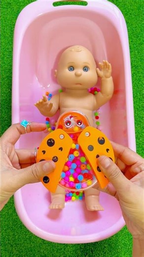 🧡Full of 3 Rainbow BathTubs Candy with M&M's & Magic Slime Cutting Video