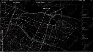 Innovative Police Crime Tracking Network Investigates City Map For Suspects. Police Force Use Satellite Tracking Network For District Security. Tracking Criminals With Police GPS Network. Ui