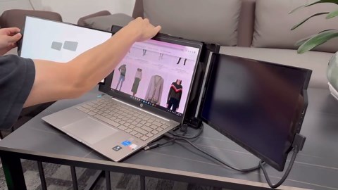 Mobile Pixels New Trio Max 14.1" Portable Monitor, Triple Monitor for Laptop, 1080P FHD IPS, with Plug and Play, Suitable for 15-17.3 '' Laptop, Built-in Kickstand, Optional Magnets (Tri-Screen)