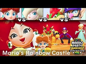Super Mario Party Jamboree TV Daisy vs Rosalina vs Bowser vs Waluigi in Mario's Rainbow Castle