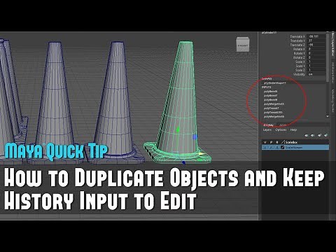 Maya Quick Tip 11: How to Duplicate Objects and Keep History Input to Edit