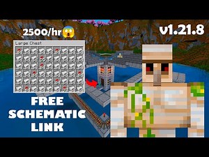 Minecraft 1.21.8 EASIEST IRON Farm Schematic - 2500+ Per Hour
