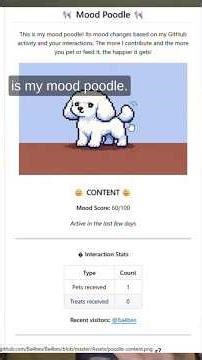 GitHub Profile Glow-Up: A Feedable Tamagotchi Poodle