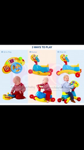 The VTech Grow and Go Ride-on is a fun 3-in-1 ride-on, designed to let your little one enjoy hours of fun. The legs of the Grow and Go Ride-on can be unscrewed flipped over to see it change from rocker to ride-on securely and easily. An electronic driver panel detaches for sit-down fun and is packed with realistic features such as a turning steering wheel, beeping horn, indicators and in-car phone. The VTech Grow and Go Ride-on has an LED display that flashes up letters, numbers and animations t