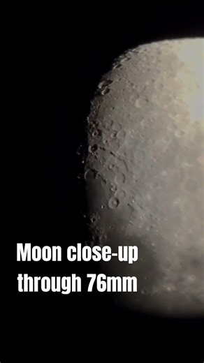 Moon close up through 76mm TELESCOPE #moon #telescope