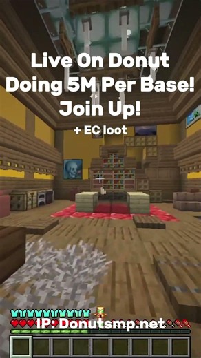 LIVE ON DONUT RN! DOING 5M PER BASE + EC LOOT! #fypシ #minecraft #streamer #gaming #viral #donutsmp