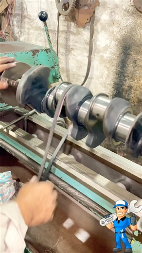 How crank polish like a pro #shortsfeed #crankshaft #engine #shorts #mechanic #machinist #trending