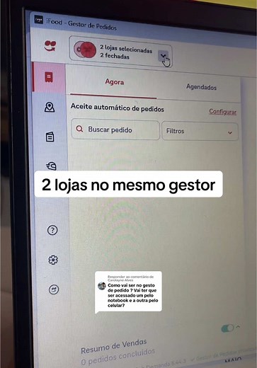 Gerenciando 2 Lojas no iFood com Um Só Dispositivo