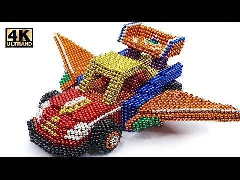 DIY How To Make Airplane - Aeroplane Car ( Fly Car) with Magnetic Balls ASMR | Magnet World 4K