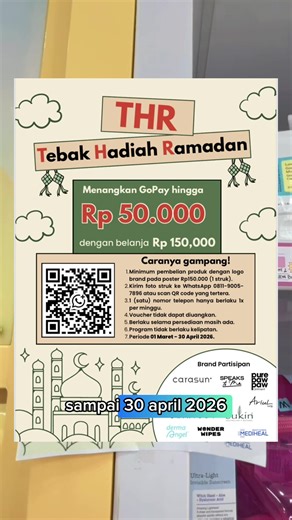 INFO THR NIH BUAT KAMU HARVEST‼️‼️ cuma belanja seharga 150.000 aja kamu udah bisa dapetin THR gopay sampai Rp. 50.000🤩🤩 (s&k berlaku) #fypシ #infomalangraya #hariharistoregondanglegi #skincaremurah #gondanglegi