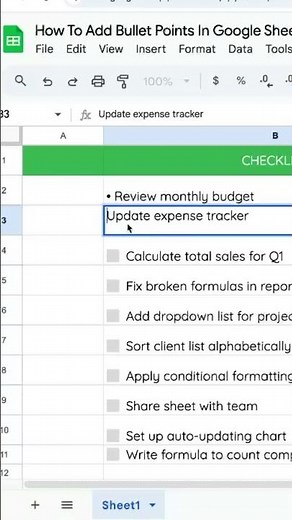How To Add Bullet Points In Google Sheets Quickly