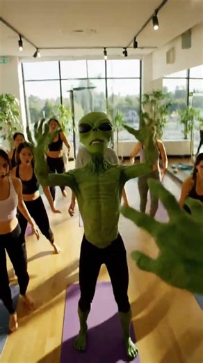 Alien Accidentally Levitates in Yoga Class!