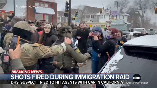 Shots were fired during an immigration raid near Compton, California, after a suspect tried to ram agents with his car, according to DHS. It comes just two weeks after the deadly ICE shooting of Renee Good in Minneapolis. Matt Rivers reports. https://abcnews.link/FM2RNOy | ABC World News Tonight with David Muir
