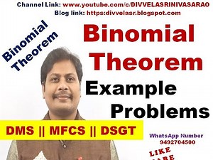 Binomial Theorem with Example Problem || Binomial Theorem || Binomial expansion || DMS || MFCS ||