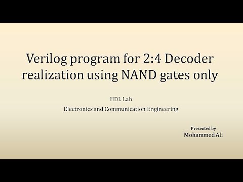 Verilog program for 2:4 Decoder using NAND gates | HDL Lab | ECE | 5th sem | 18ECL58 | 17ECL58 | VTU