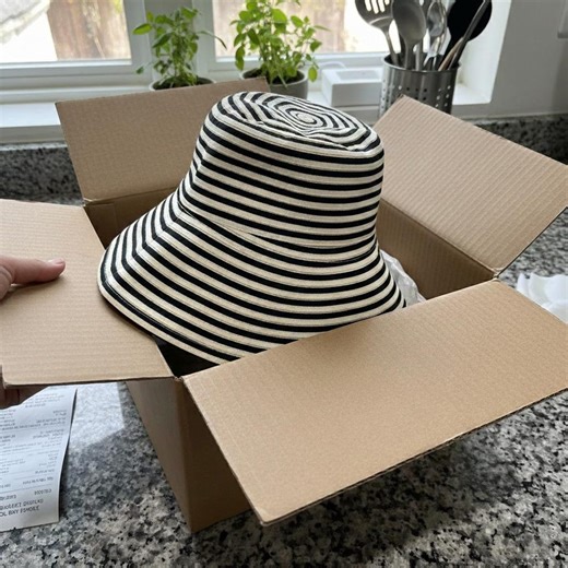 Extra Large Brim Sun Hat, Classic Black White Stripe Bucket Hat,foldable High Quality Summer Beach Hat,uv Protection Wide Brim Fisherman Hat - Etsy