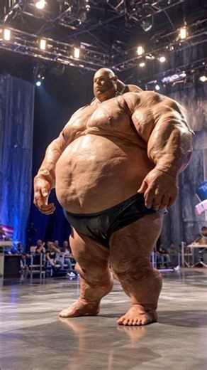 Ultra-Realistic 8K HDR Scene of a 5000KG Hyper-Heavy Woman on a Reality Show