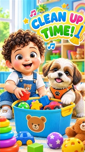 Clean Up Time! 🧹 Fun Toddler Song with Avyaan & Timtim #Shorts