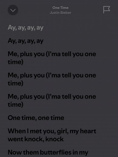 One Time by Justin Bieber - Full Song and Lyrics