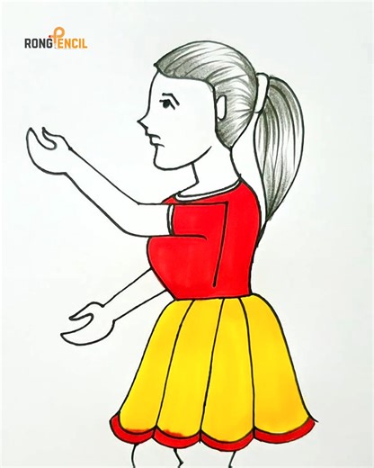 Dancing girl drawing ❤️ #girldrawing #art #drawing | Rong Pencil