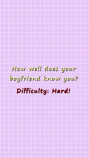 Ladies, does your boyfriend know you well? 😯❣️ #bfgfquiz #girlfriendquiz #howwelldoyouknowyourpartner