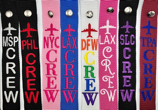 Embroidered Flight Crew Luggage Strap: Personalized Bag Tag - Etsy
