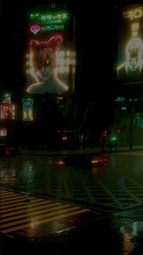 Neon City Rain Dark Cyberpunk Street Ambience