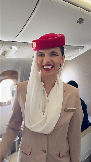 Emirates New Airbus A350 Business Class エミレーツ ドバイ エアーショー 2025 #dubai #travel #cabincrew