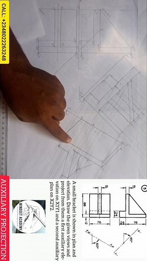 FIRST AUXILIARY ELEVATION AND SECOND AUXILIARY PLAN IN SHORTS #engineeringdrawing #AUXILIARYPROBLEMS
